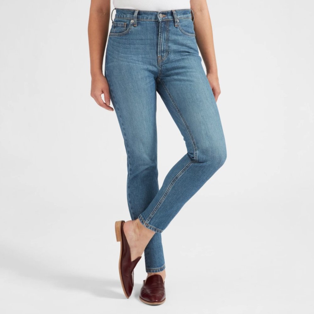 Everlane High Rise Skinny Mid-Blue NWOT 28